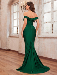 Giffniseti Women's Off Shoulder Bodycon Pleated Evening Dress For Party Prom-GLT20118