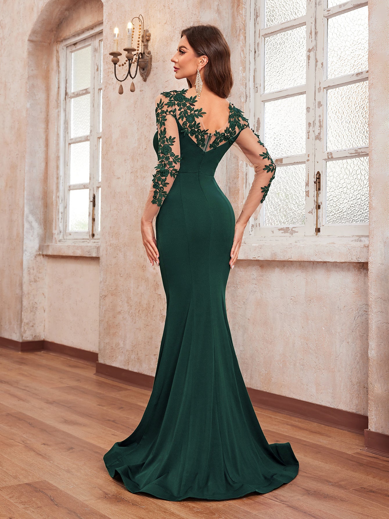 Yisikado with 3d floral long sleeves-SST2112