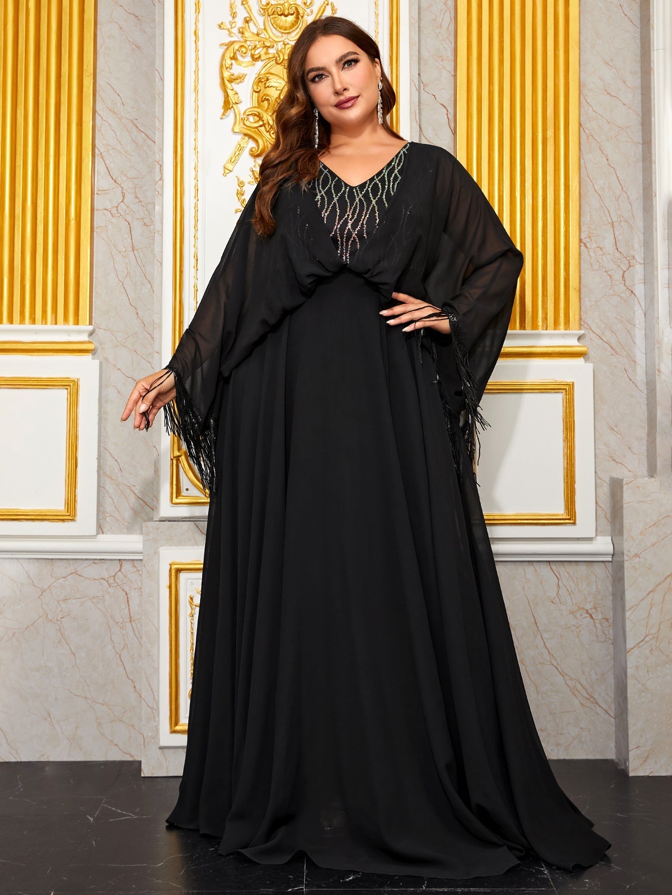 Yisikado Plus Sequin Decor Formal Dress-FGLX20074