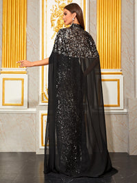 Yisikado Cut Out Front Split Sleeve Sequin Prom Dress-MGT965