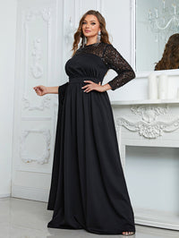 Yisikado Plus Contrast Sequins Party Dress-FMGN721