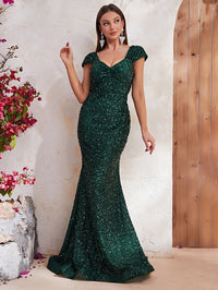 Sweetheart Neck Sequin Mermaid Hem Formal Dress-MGT529