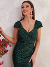 Sweetheart Neck Sequin Mermaid Hem Formal Dress-MGT529