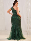 Plus One Shoulder Sequins Prom Dress-FP095