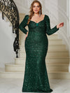 Yisikado Plus Sweetheart Neck Sequin Formal Dress-FMGX686