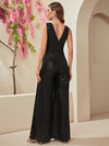 Cut Out Waist Sequin Wide Leg Jumpsuit-SSN203