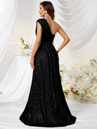 One Shoulder Sequin Formal Dress-MGT374-3