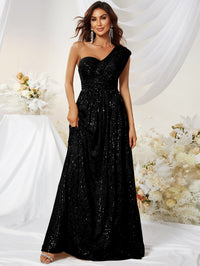 One Shoulder Sequin Formal Dress-MGT374-3