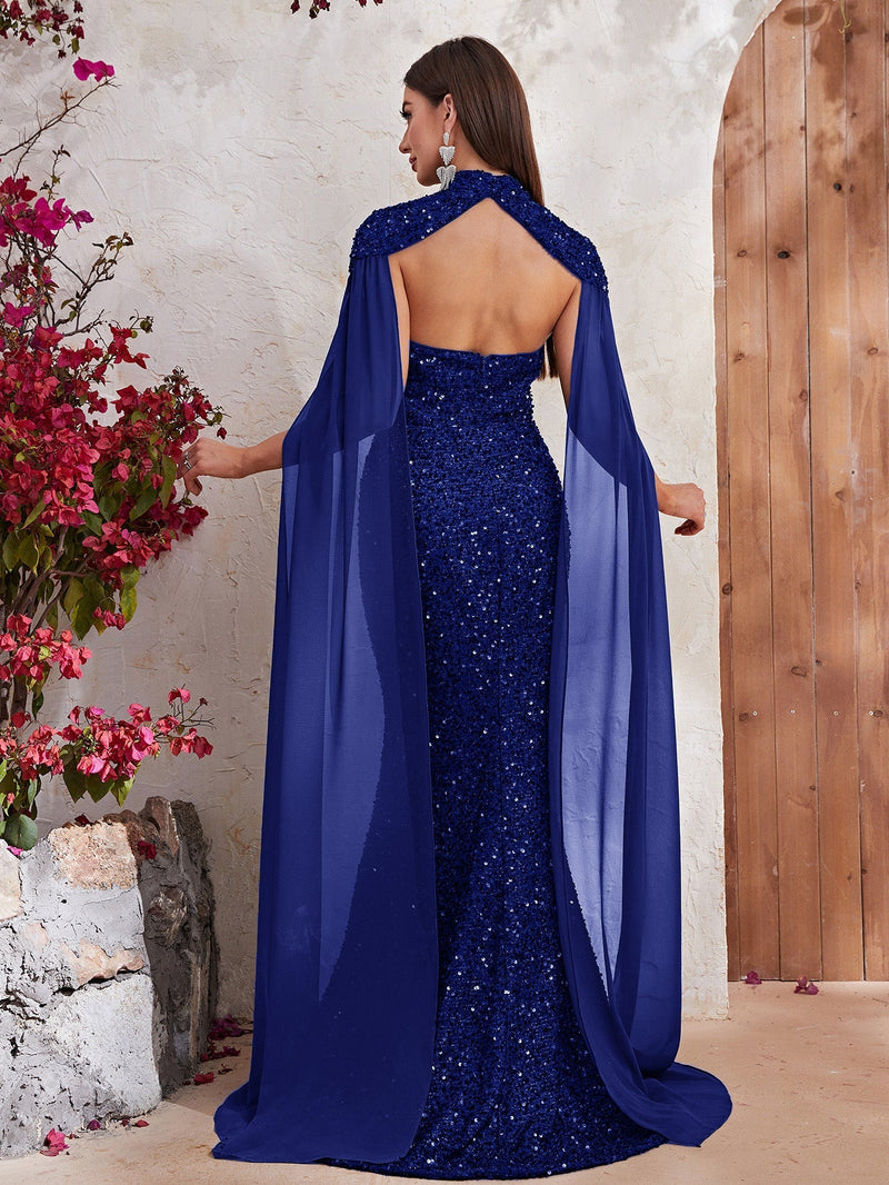 Mermaid Hem Sequin Formal Dress-MGT610-3