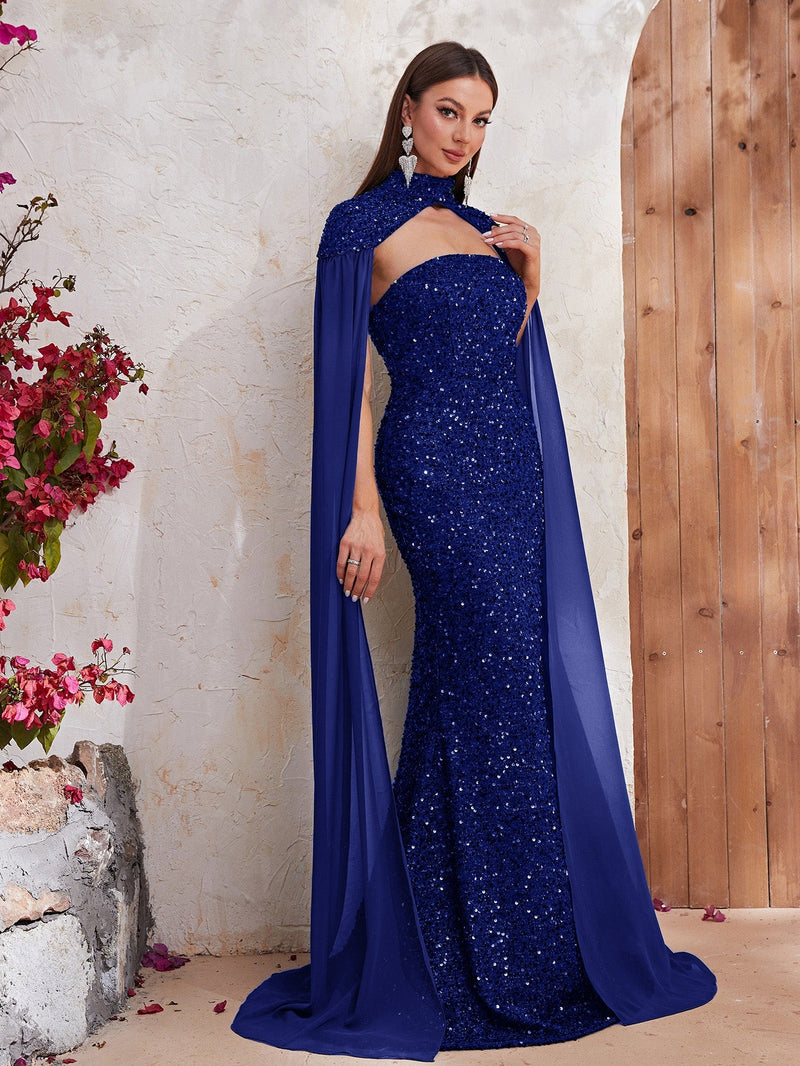 Mermaid Hem Sequin Formal Dress-MGT610-3