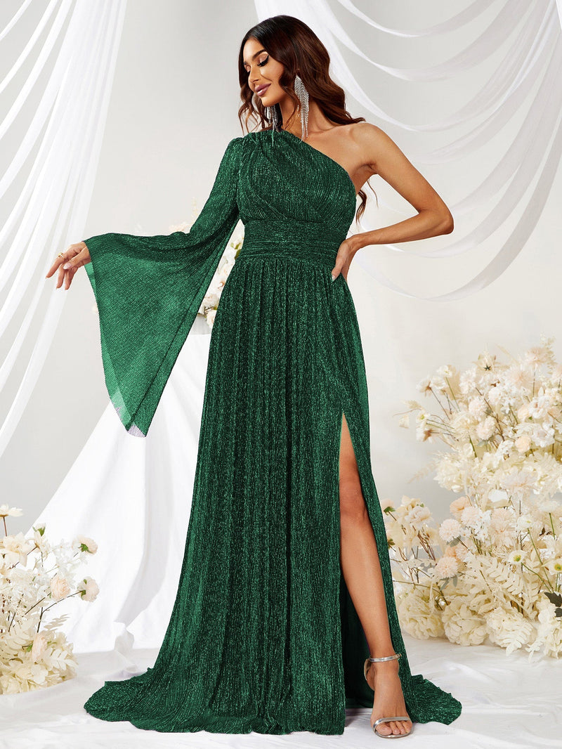 One Shoulder Split Thigh Formal Dress-SSL6093-1