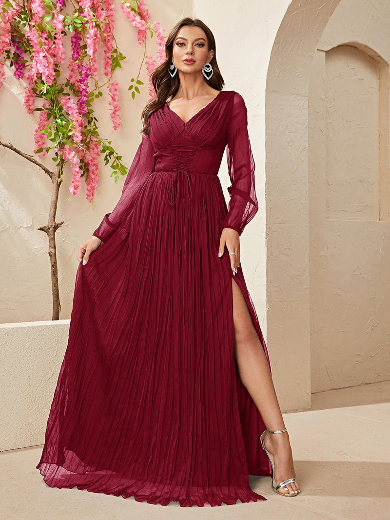 Yisikado Wine Red Dresses YISIKADO Yisikado Wine Red Dresses YISIKADO