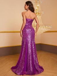 Yisikado Mermaid Hem Sequin Tube Prom Dress-MGW975