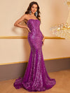 Yisikado Mermaid Hem Sequin Tube Prom Dress-MGW975