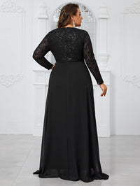 Yisikado Women'S Plus Size Lace Patchwork Party Evening Dress-FGLW20103