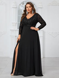 Yisikado Women'S Plus Size Lace Patchwork Party Evening Dress-FGLW20103