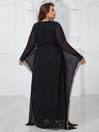 Yisikado Plus Size Women'S Evening Party Dress With Embroidery Lace And Long Sleeves-FGL20135