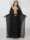 Yisikado Plus Size Women'S Evening Party Dress With Embroidery Lace And Long Sleeves-FGL20135