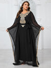 Yisikado Plus Size Women'S Evening Party Dress With Embroidery Lace And Long Sleeves-FGL20135