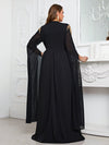 Yisikado Plus Split Sleeve Sequin Decor Maxi Formal Dress-FPS369