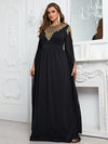 Yisikado Plus Split Sleeve Sequin Decor Maxi Formal Dress-FPS369