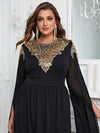 Yisikado Plus Split Sleeve Sequin Decor Maxi Formal Dress-FPS369