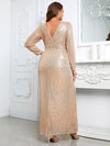 Yisikado Plus Ruched Sequin Formal Dress-FMGT725