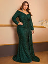 Yisikado Plus Off Shoulder Sequin Prom Dress-FMGW480